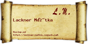 Lackner Mátka névjegykártya